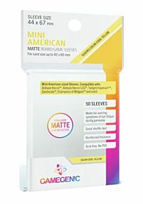 Mini American board game sleeves - merk Gamegenic - afwerking met matte laminering
